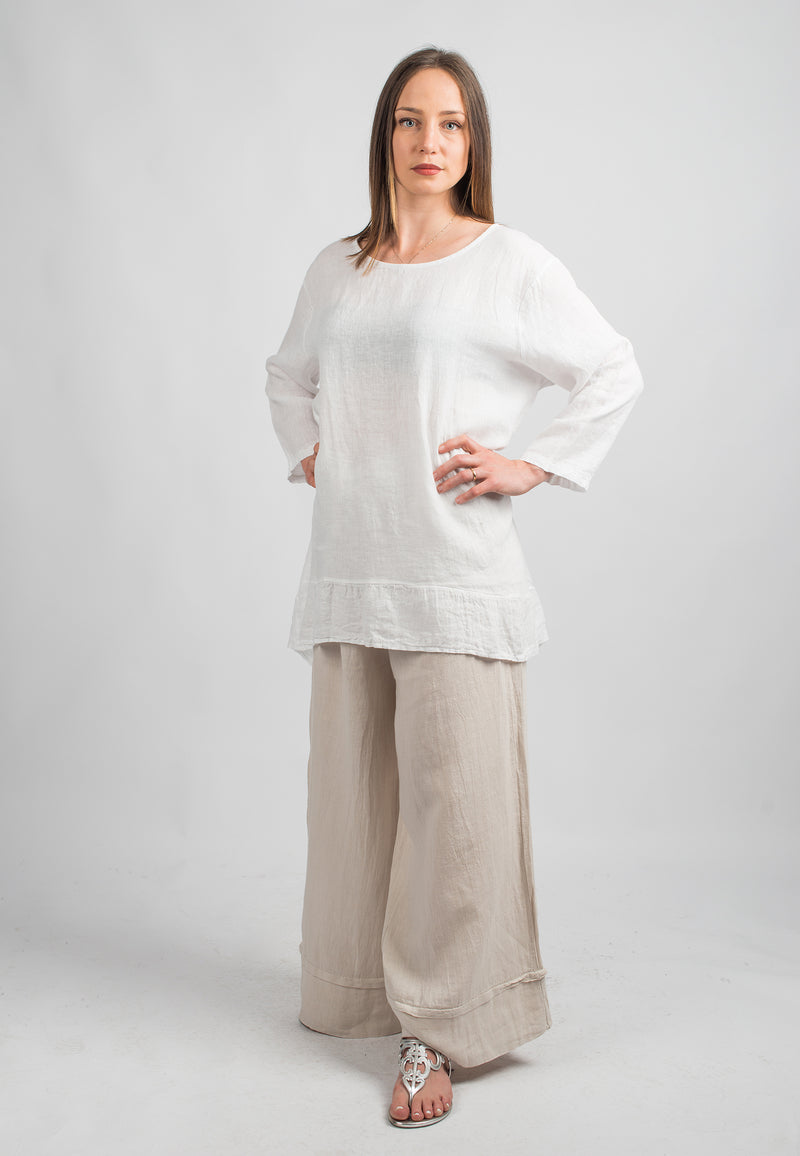Long blouse 100% linen | Dalle Piane Cashmere