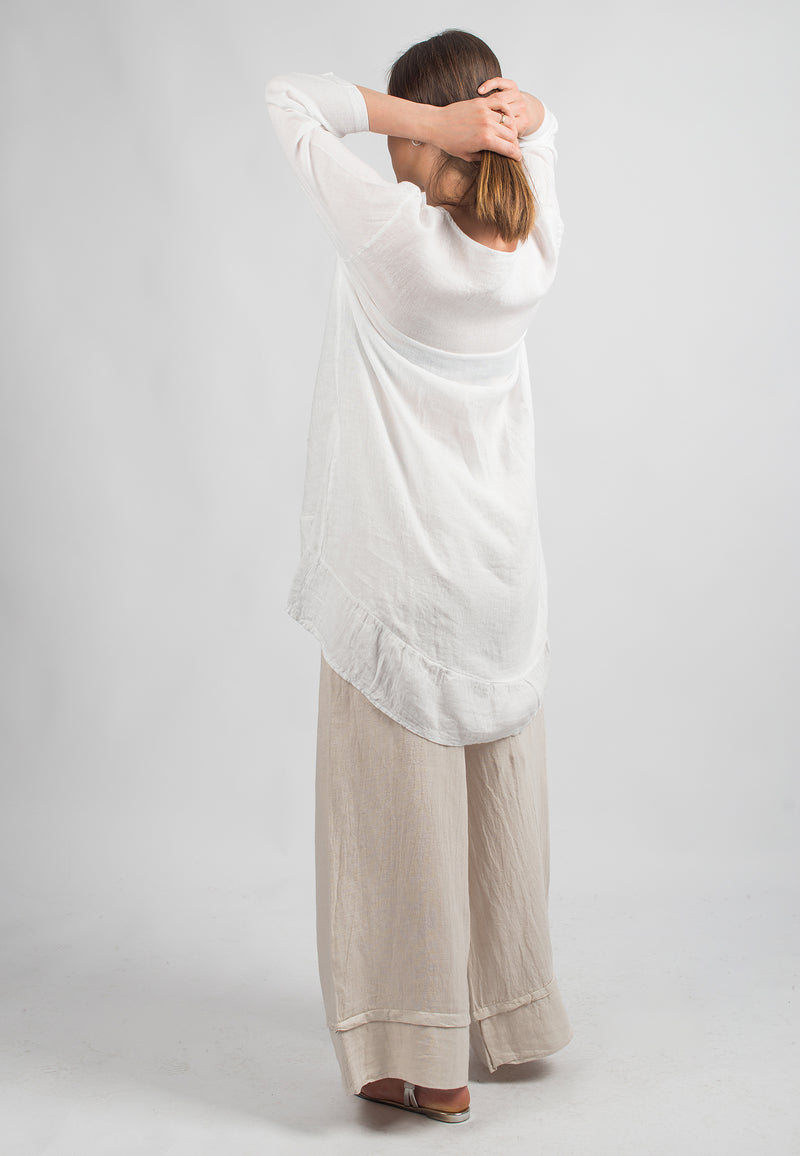 Long blouse 100% linen | Dalle Piane Cashmere