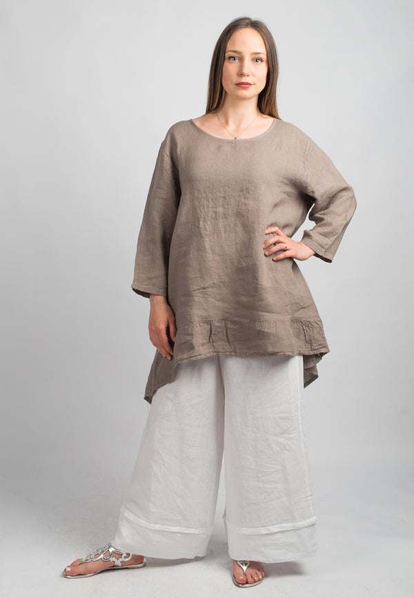 Long blouse 100% linen | Dalle Piane Cashmere