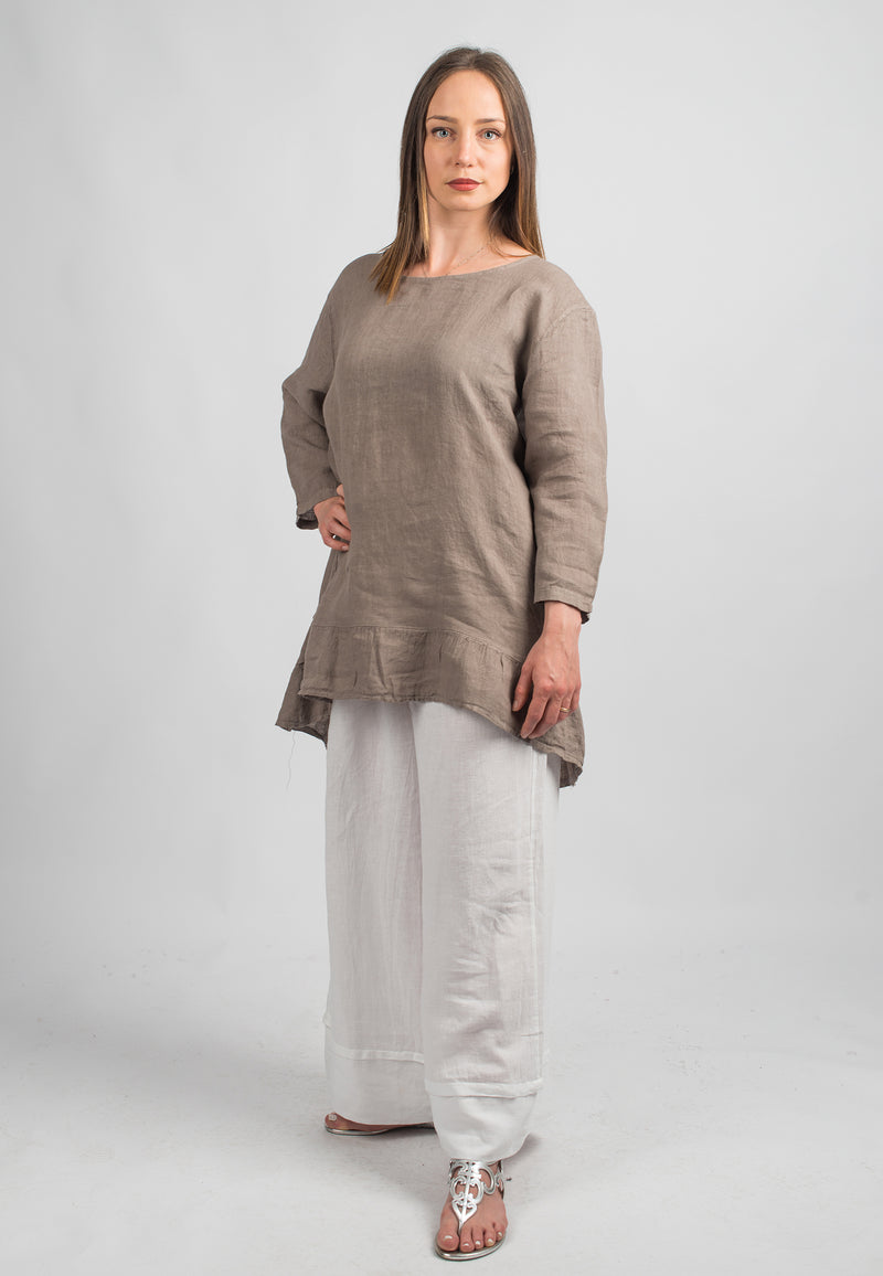 Long blouse 100% linen | Dalle Piane Cashmere