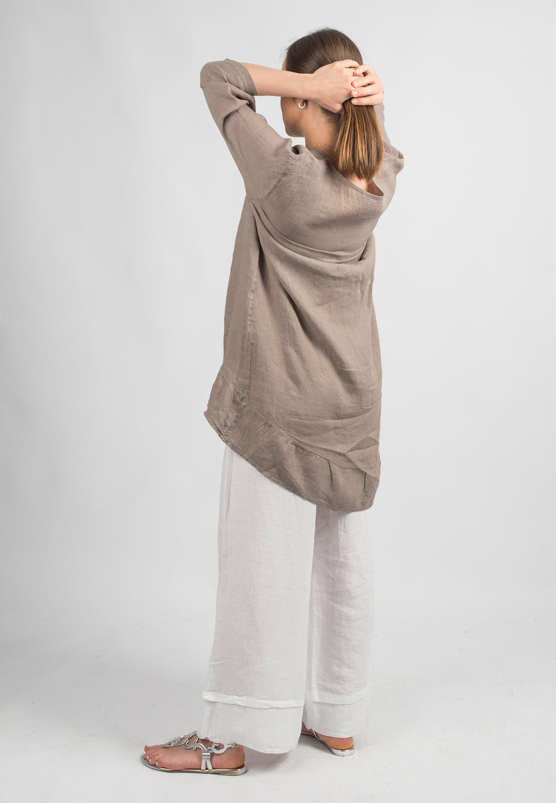 Long blouse 100% linen | Dalle Piane Cashmere