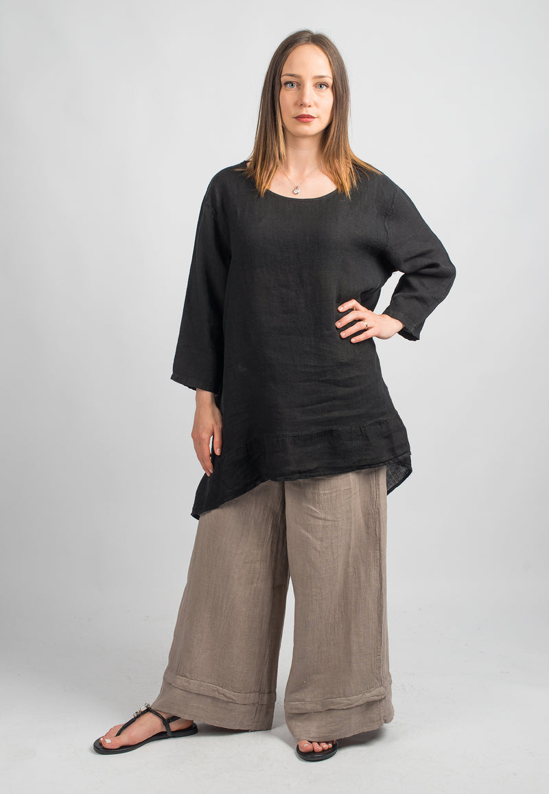 Long blouse 100% linen | Dalle Piane Cashmere