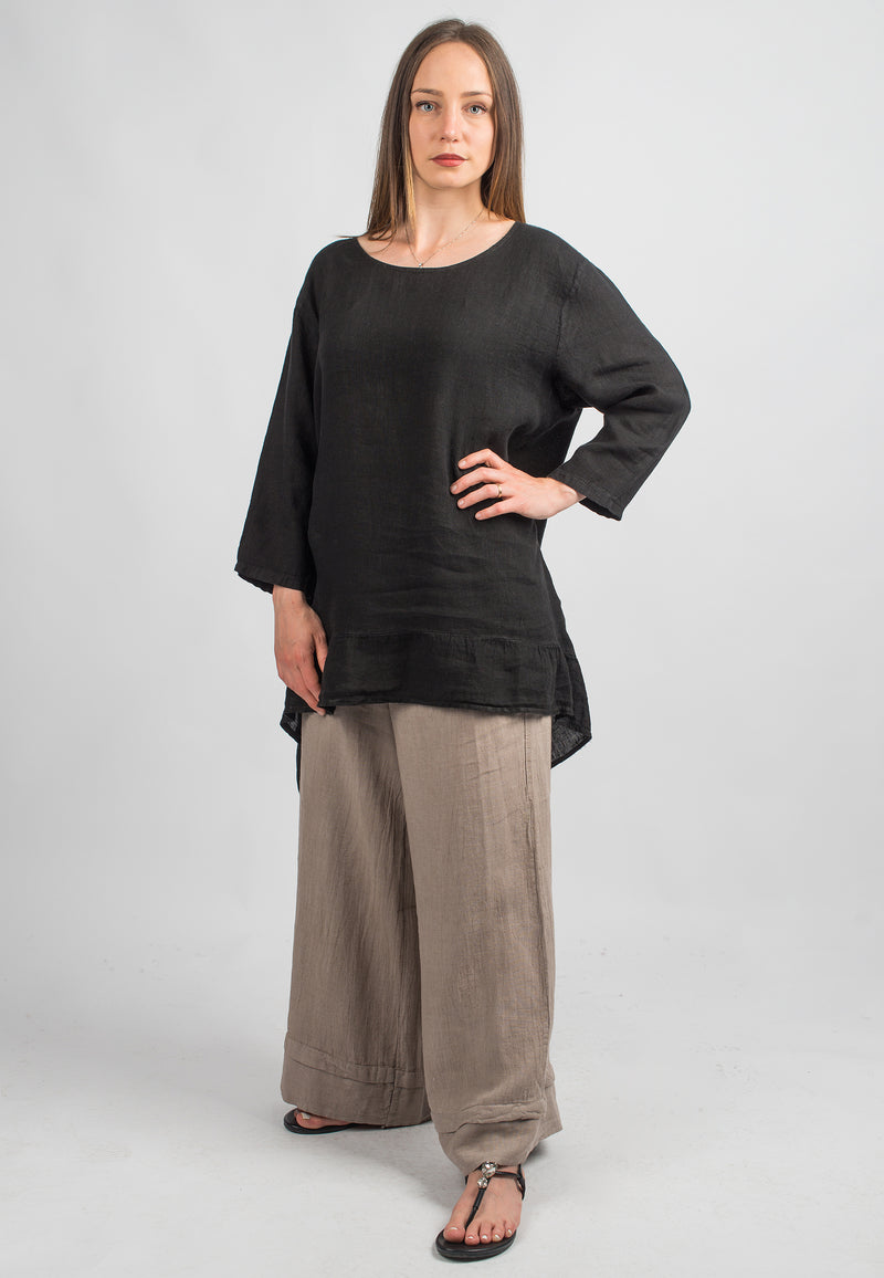Long blouse 100% linen | Dalle Piane Cashmere