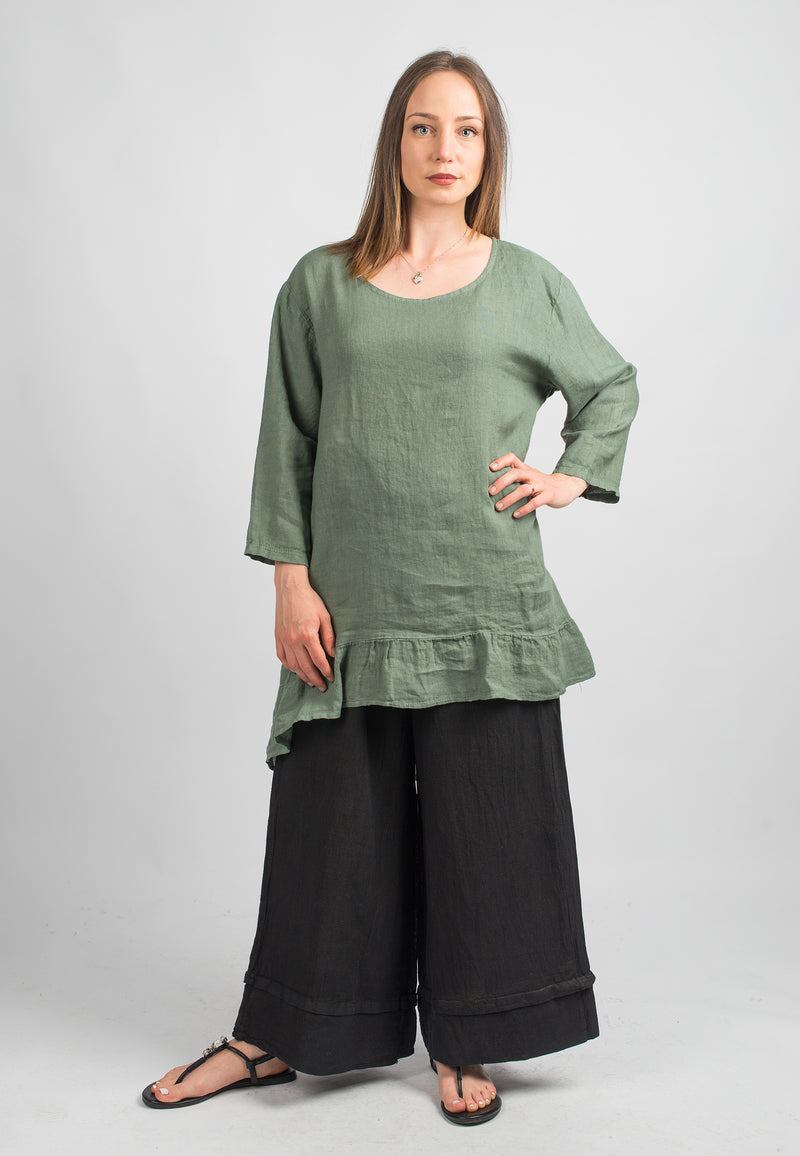 Long blouse 100% linen | Dalle Piane Cashmere