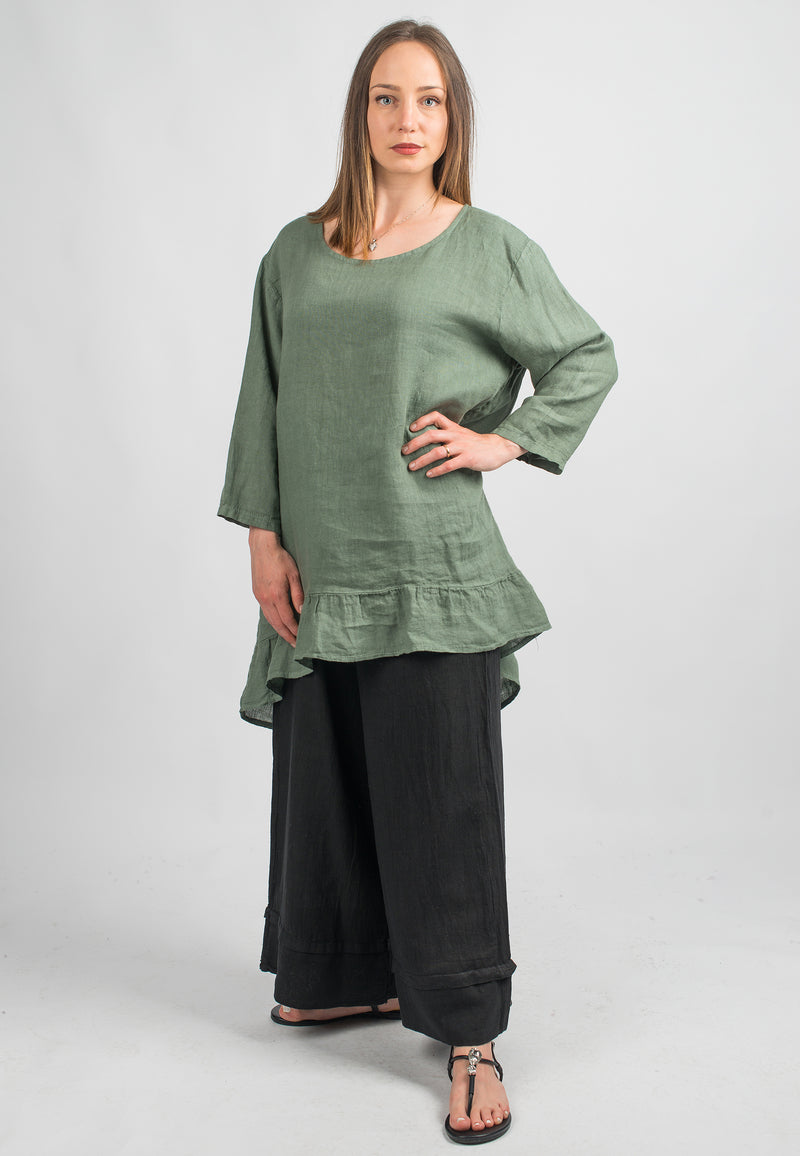 Long blouse 100% linen | Dalle Piane Cashmere