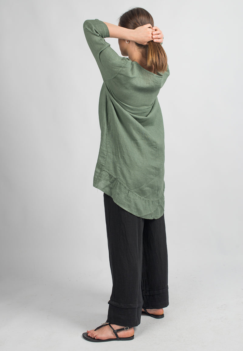 Long blouse 100% linen | Dalle Piane Cashmere