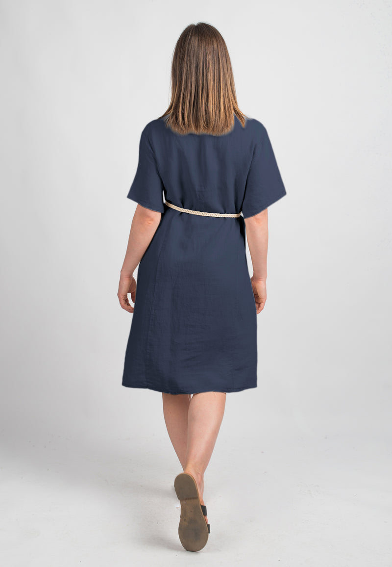 Short dress in 100% Linen | Dalle Piane Cashmere