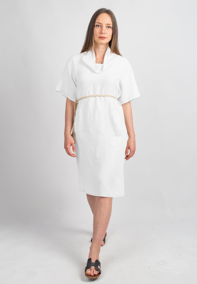 Short dress in 100% Linen | Dalle Piane Cashmere