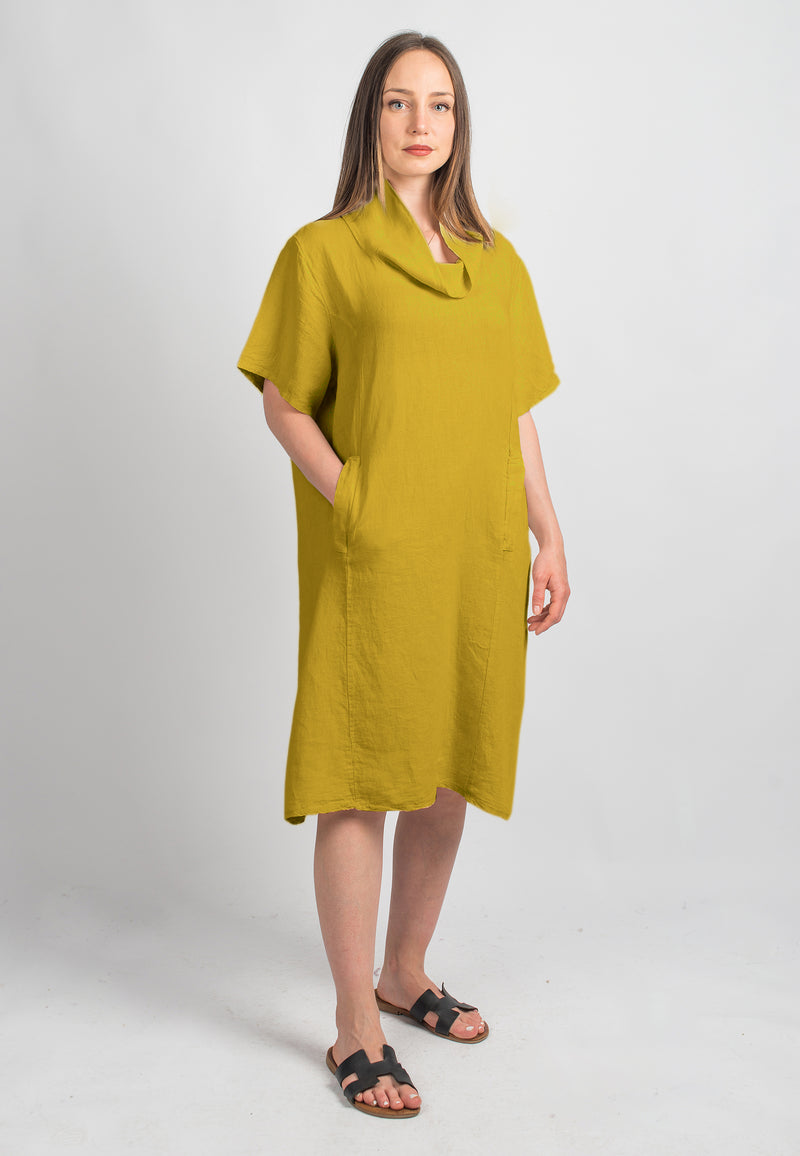 Short dress in 100% Linen | Dalle Piane Cashmere