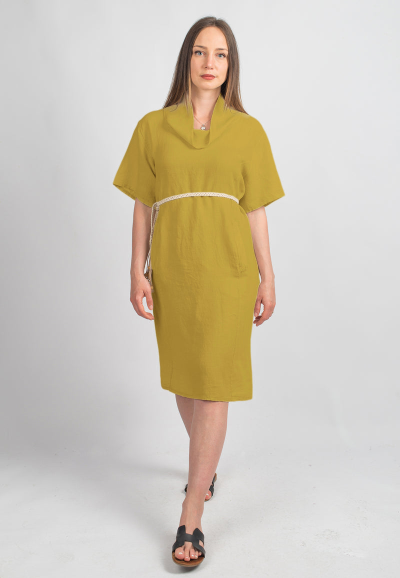 Short dress in 100% Linen | Dalle Piane Cashmere