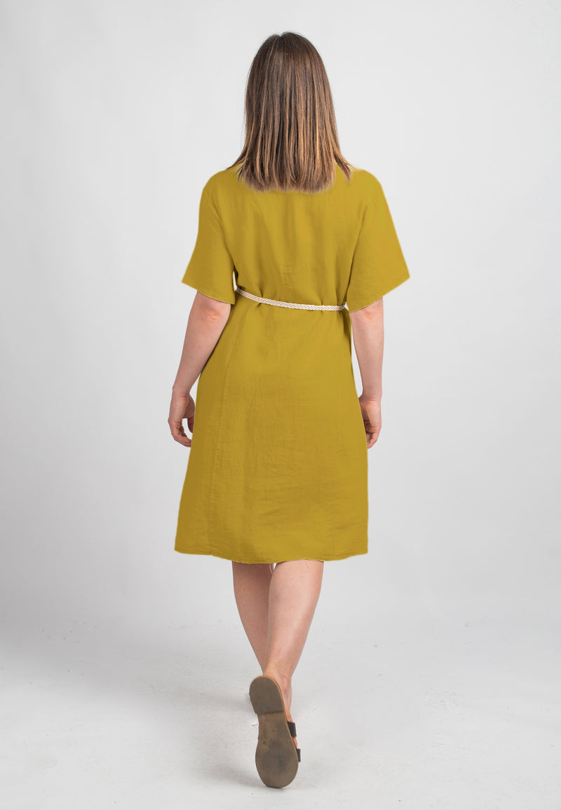 Short dress in 100% Linen | Dalle Piane Cashmere