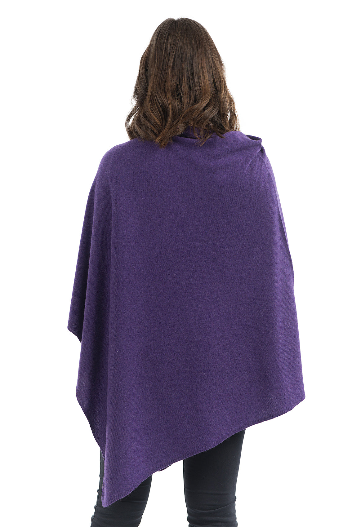 Purple Cashmere Blend Poncho, view 3