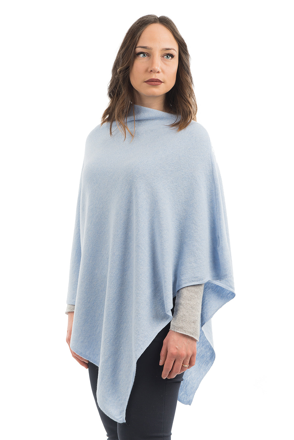 Sky Cashmere Blend Poncho, view 2