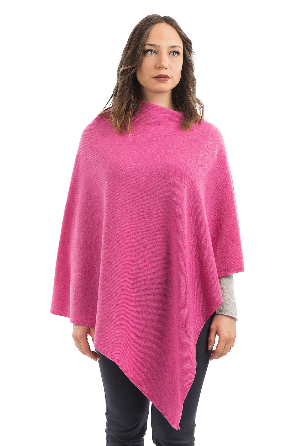 Fuchsia Cashmere Blend Poncho