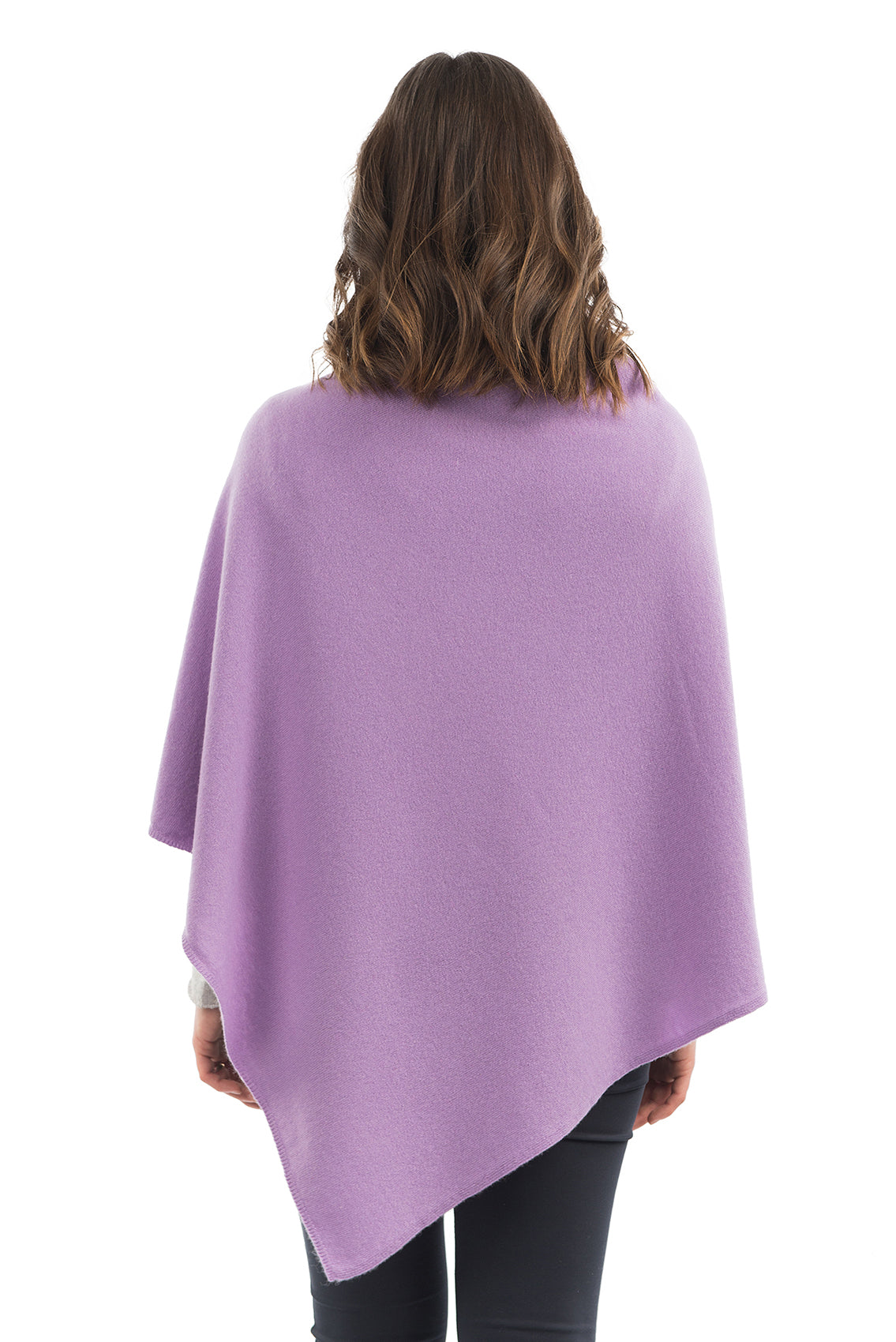 Lilac Cashmere Blend Poncho, view 3