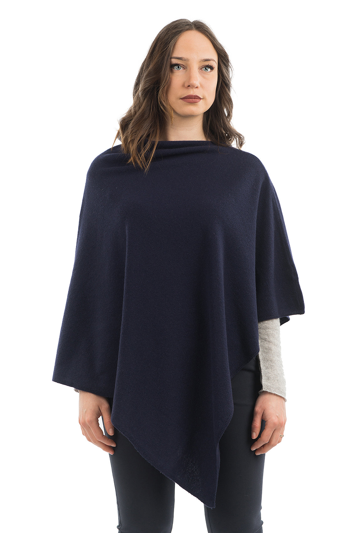 Blue Cashmere Blend Poncho