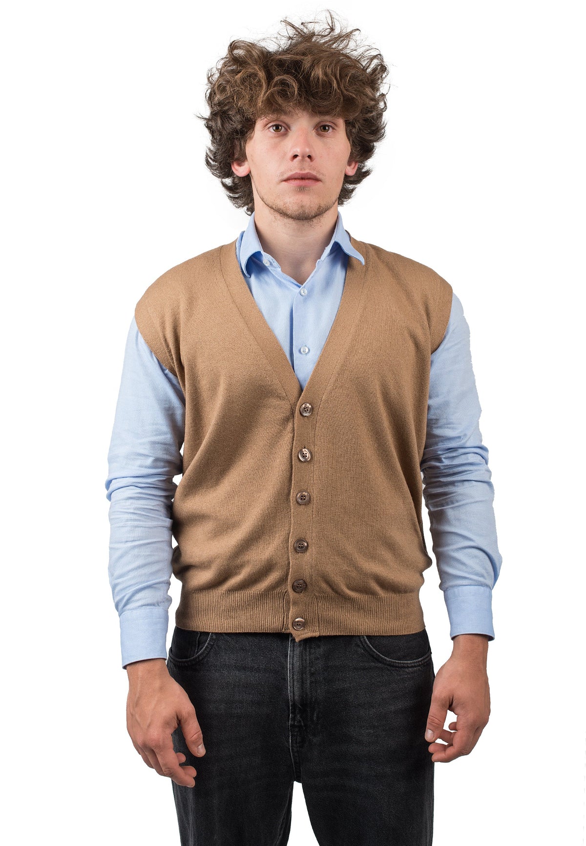 Camel Men's Cashmere Blend Sweater Vest