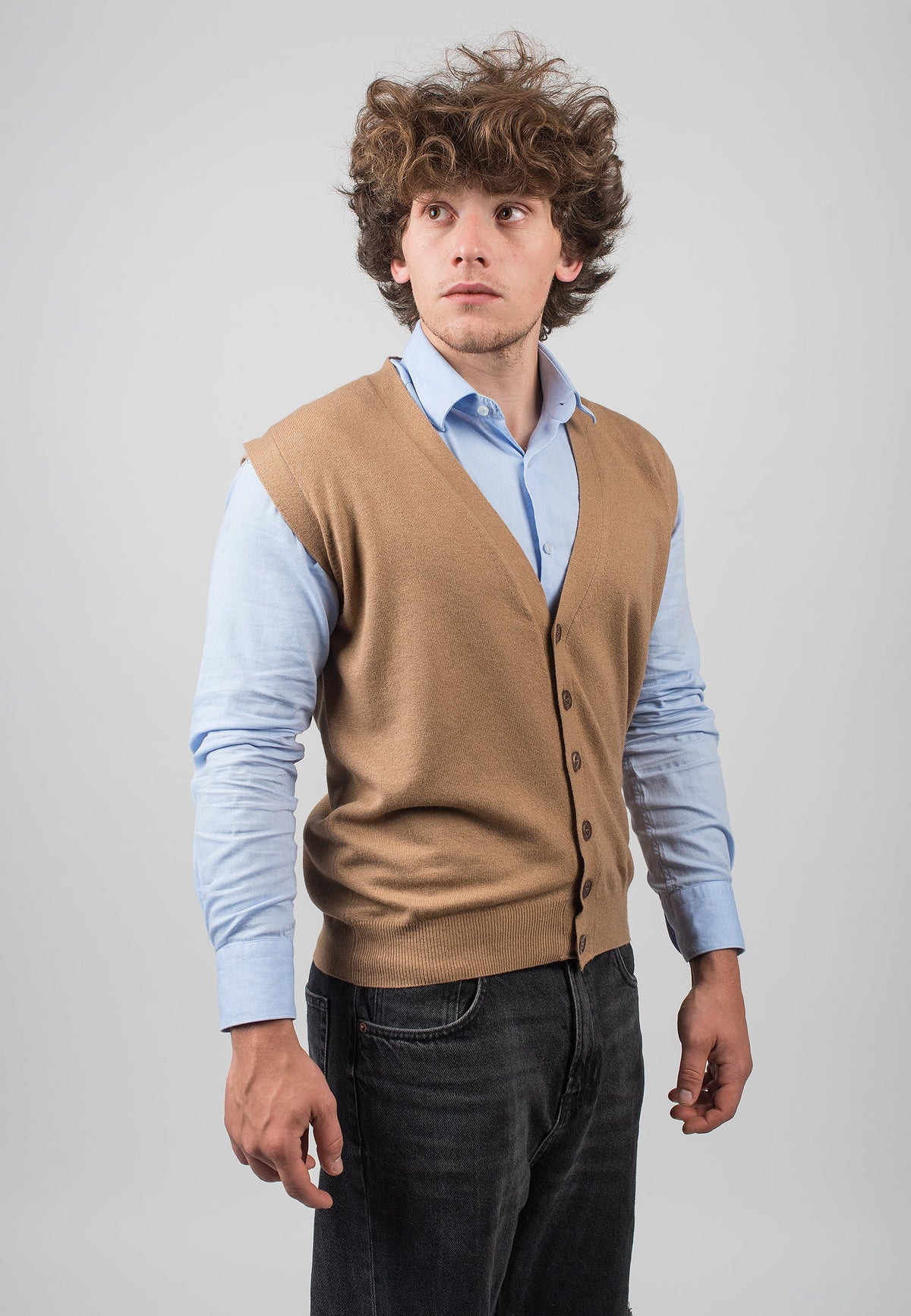 Camel Men's Cashmere Blend Sweater Vest, view 2