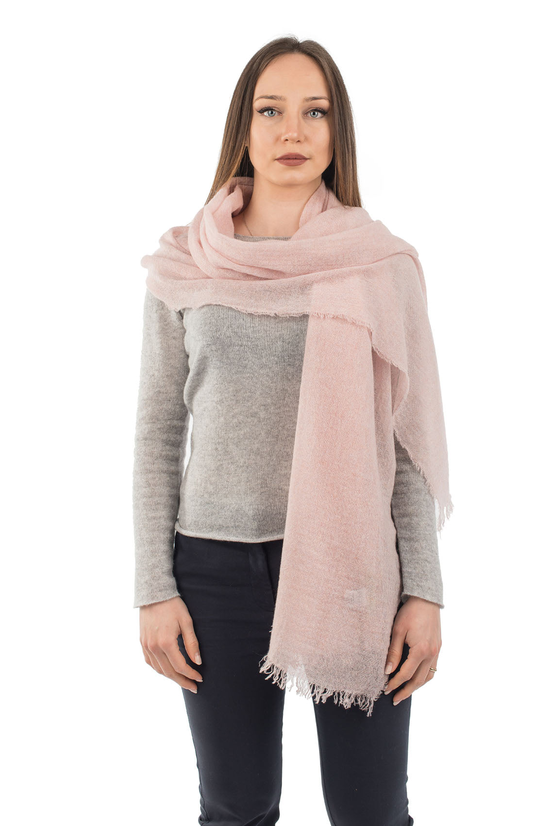 Pink Women's 100% Cashmere Pashmina, view 2