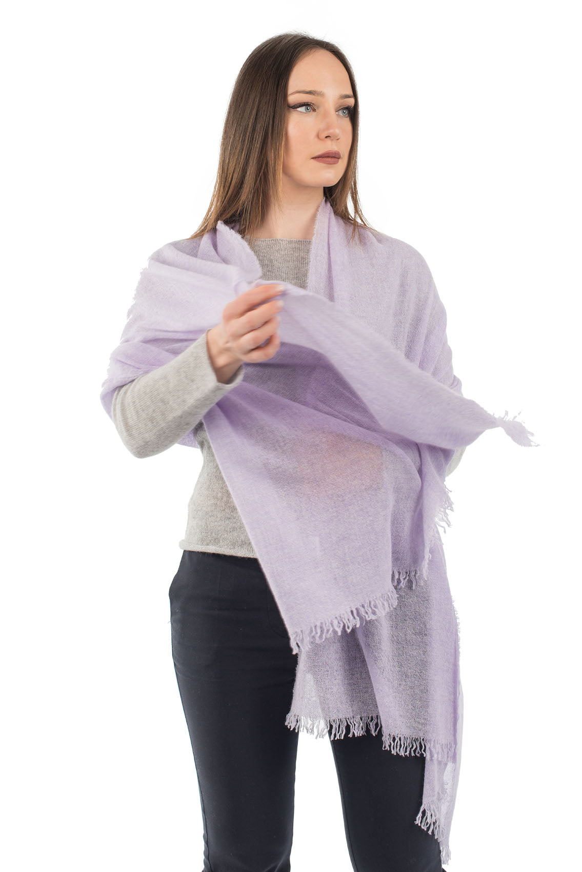 Lilac Women's 100% Cashmere Pashmina, view 2