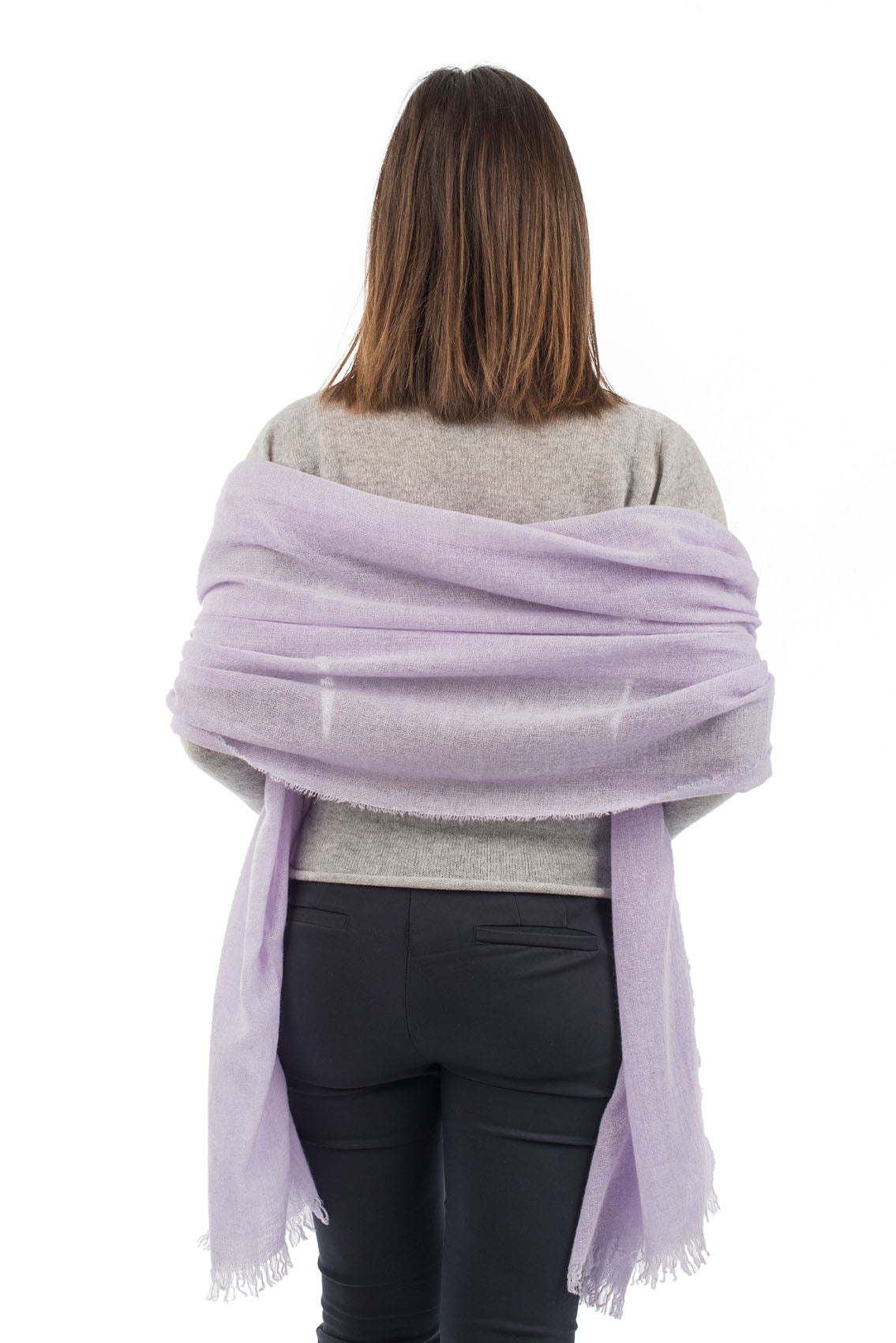 Lilac Women's 100% Cashmere Pashmina, view 4
