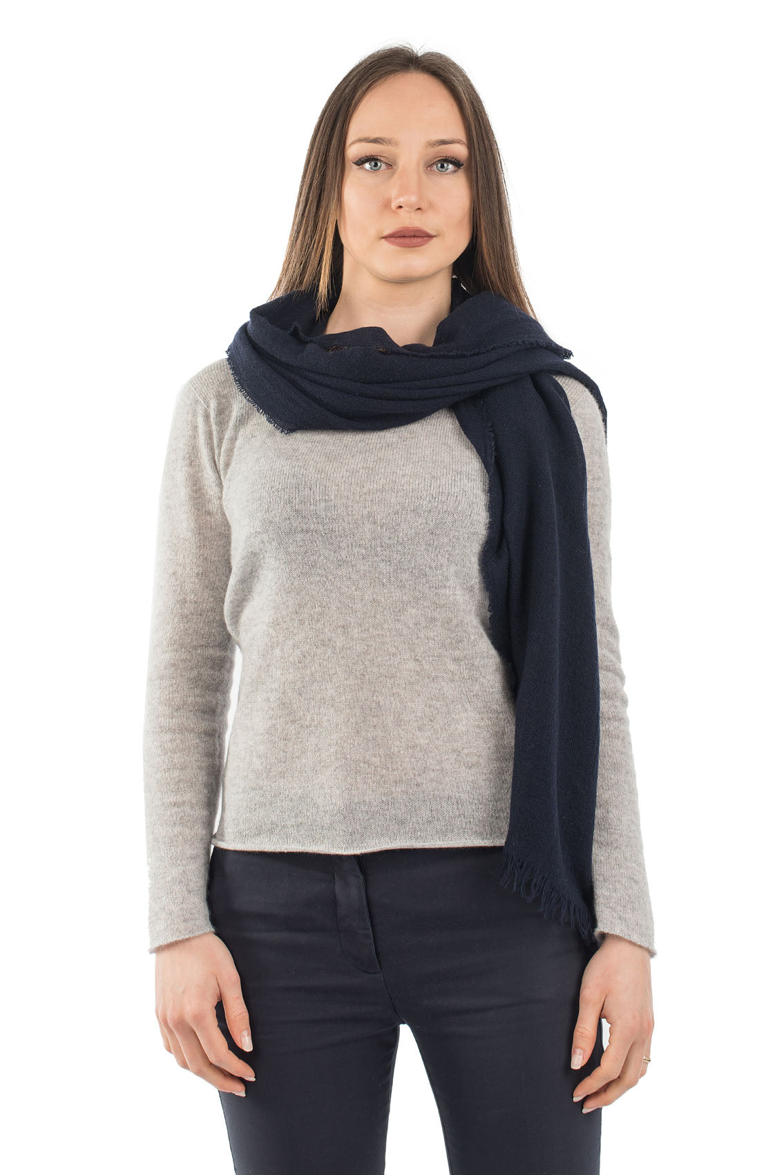 Blue Women's 100% Cashmere Pashmina, view 3