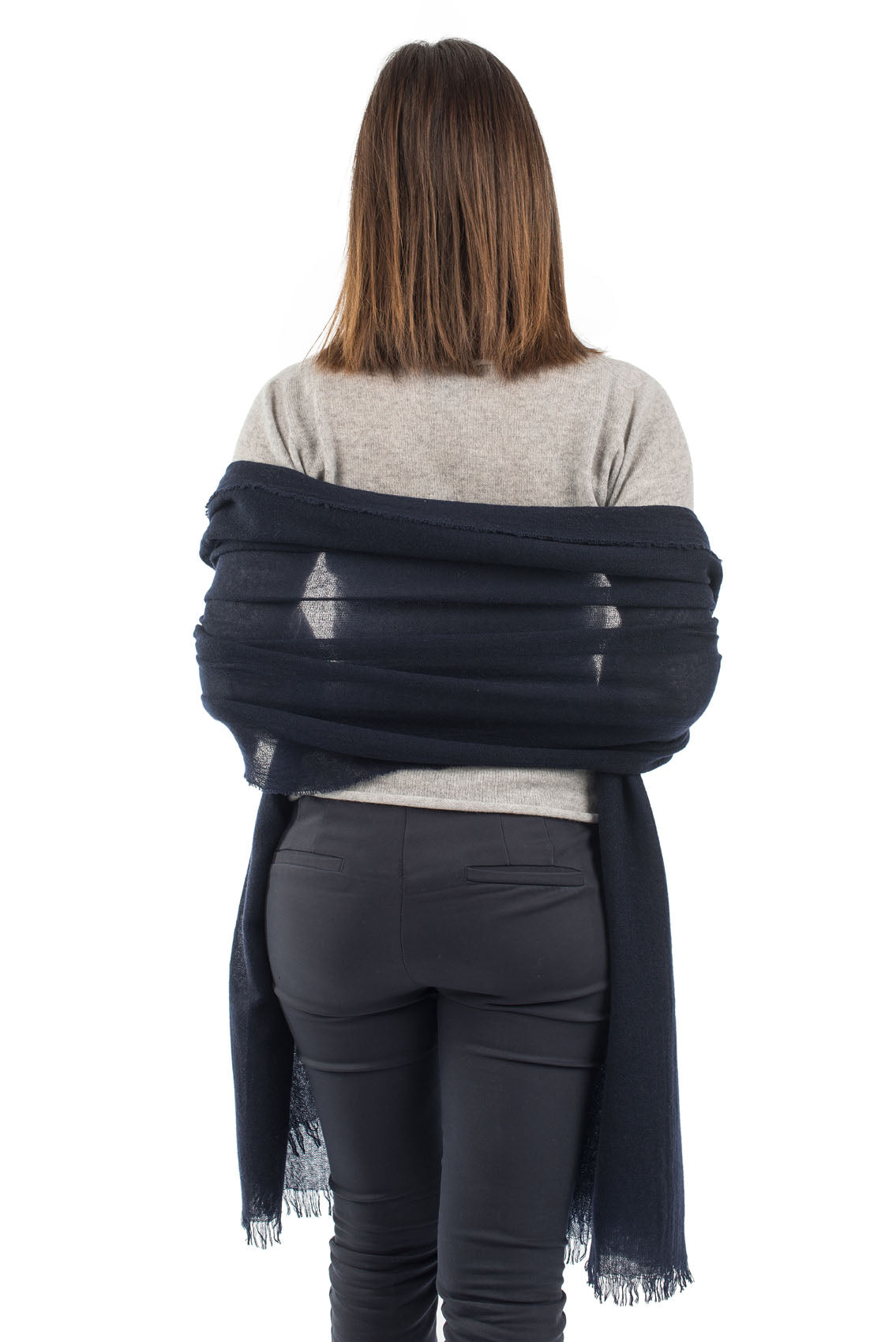 Blue Women's 100% Cashmere Pashmina, view 4