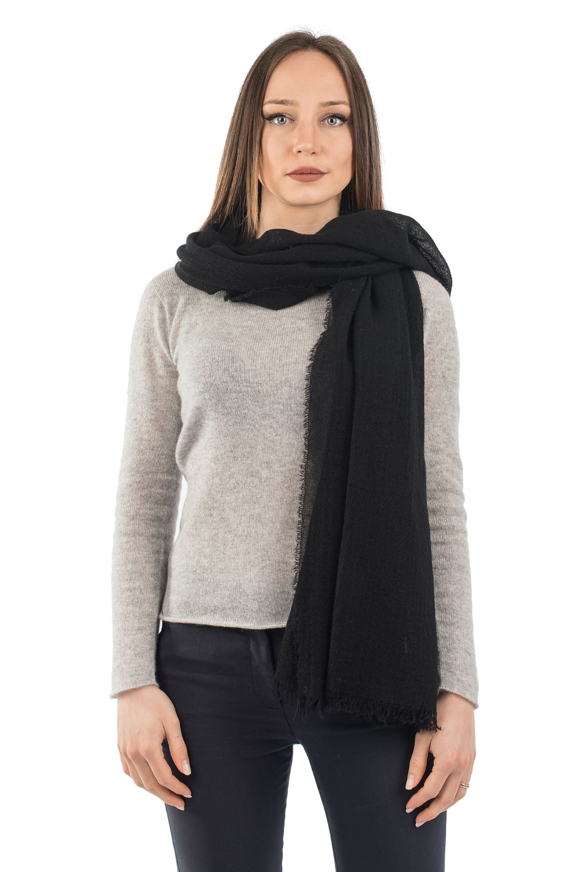Black Women's 100% Cashmere Pashmina, view 3