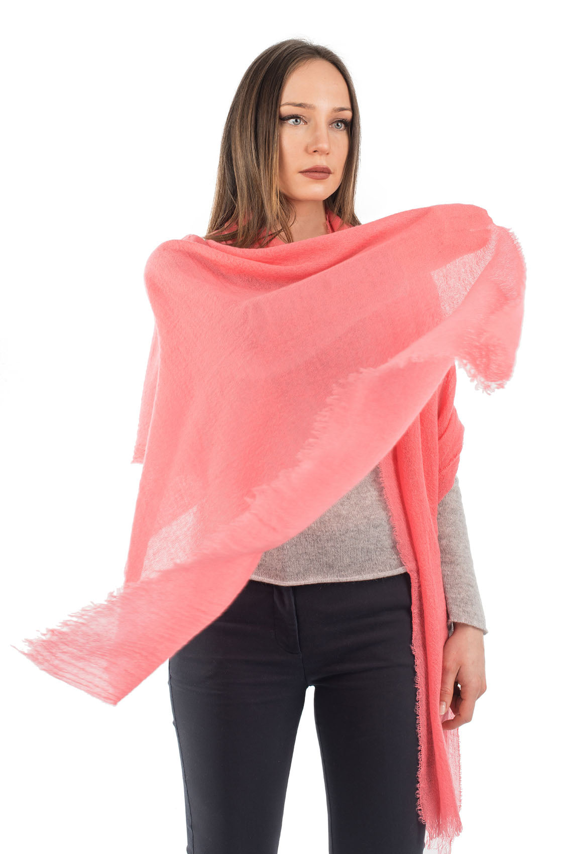 Coral Women's 100% Cashmere Pashmina, view 2