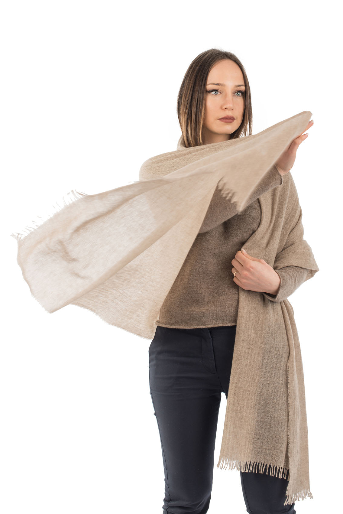 Mink Women's 100% Cashmere Pashmina, view 2