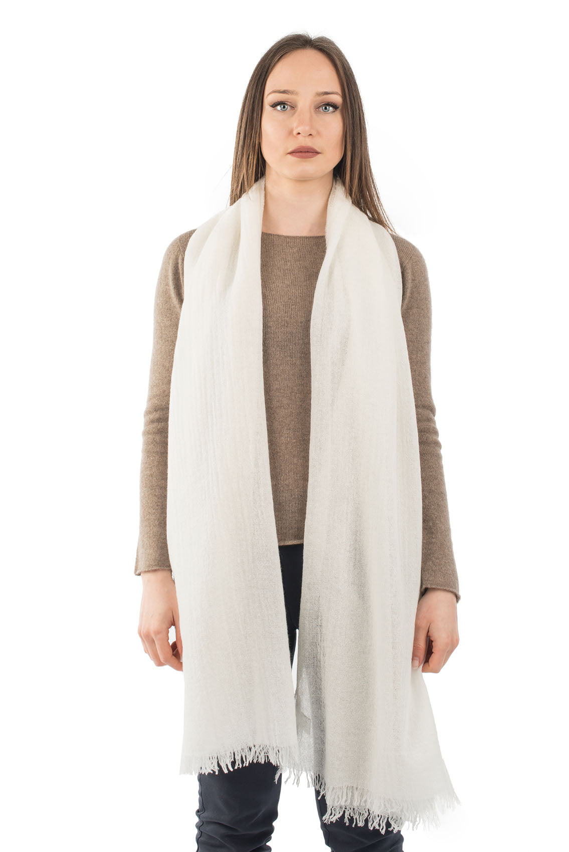 Cream Women's 100% Cashmere Pashmina
