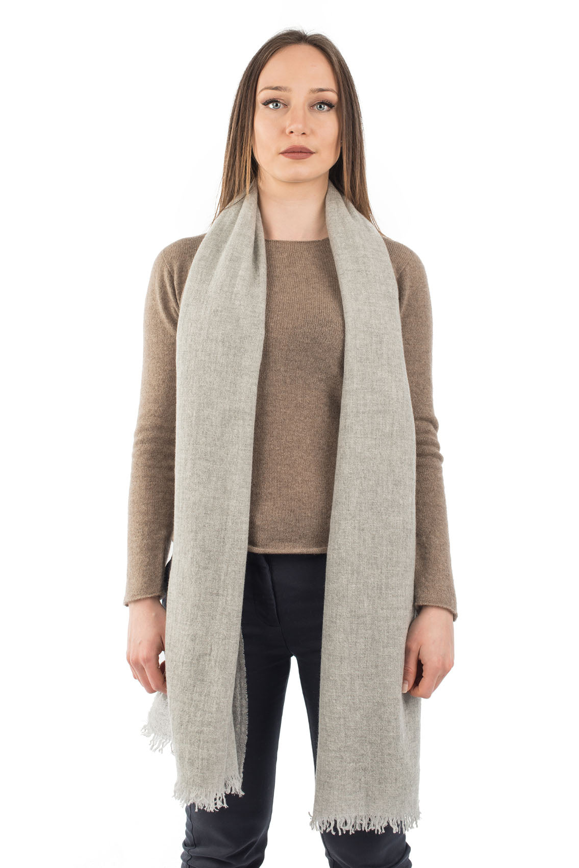 Gray Women's 100% Cashmere Pashmina