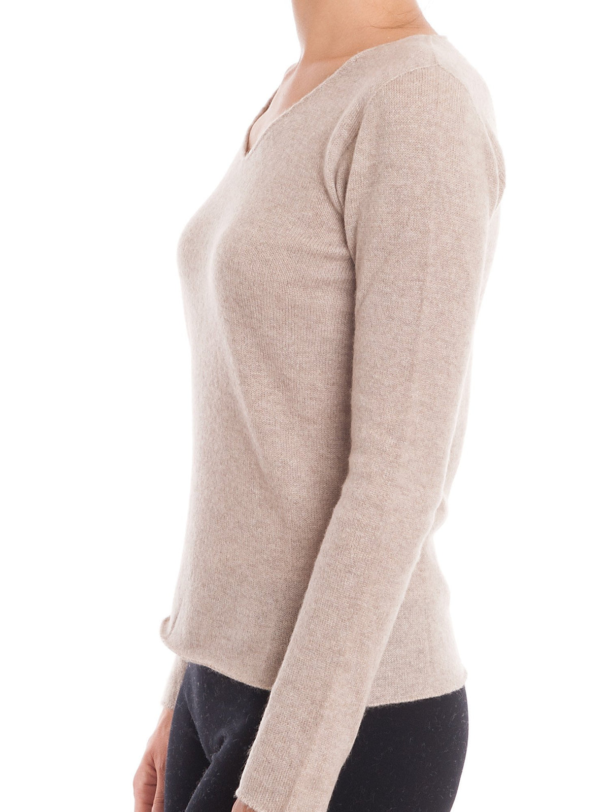 Women's 100% Cashmere V-Neck, view 2