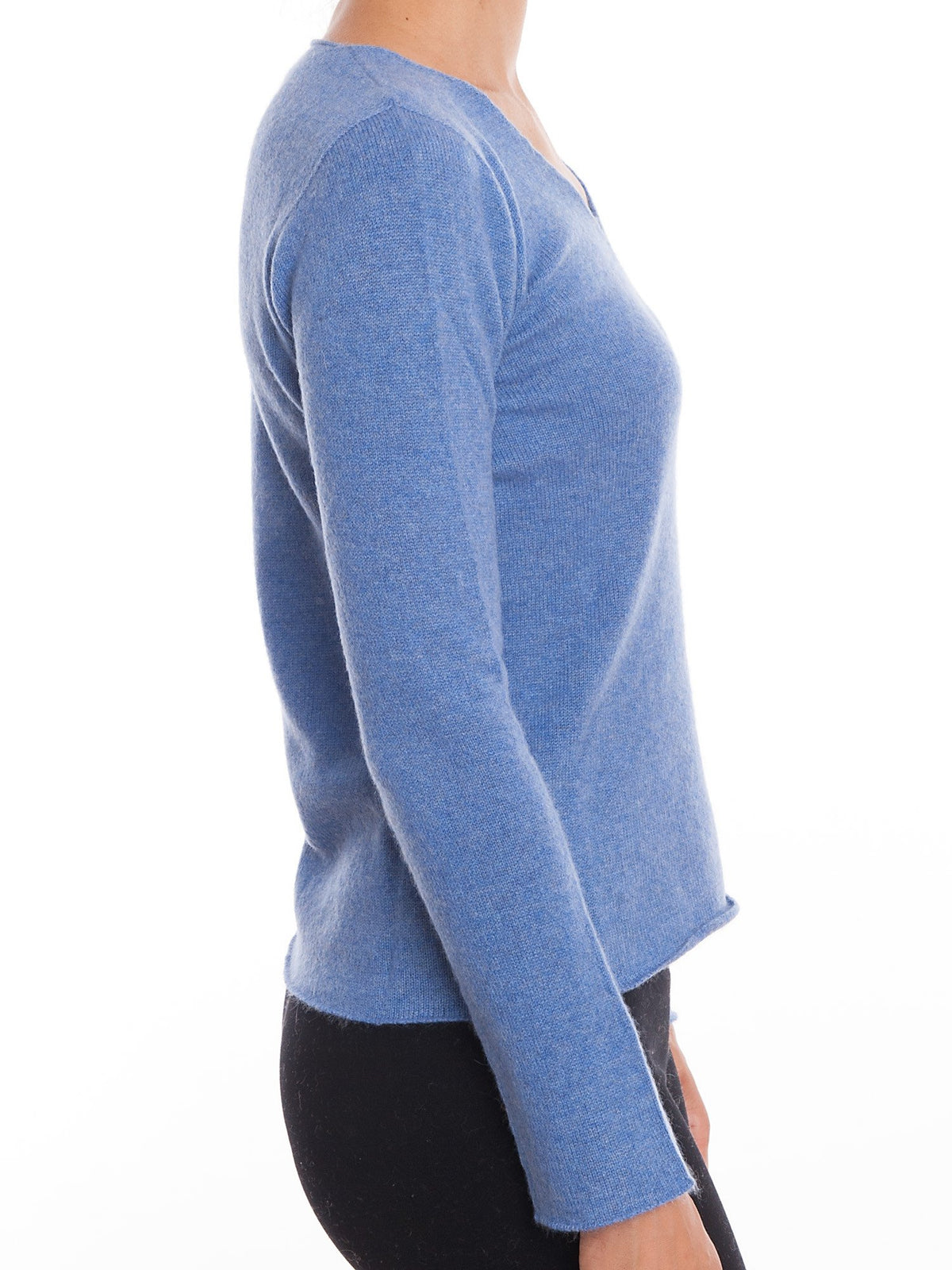 Cream Women's 100% Cashmere V-Neck, view 4