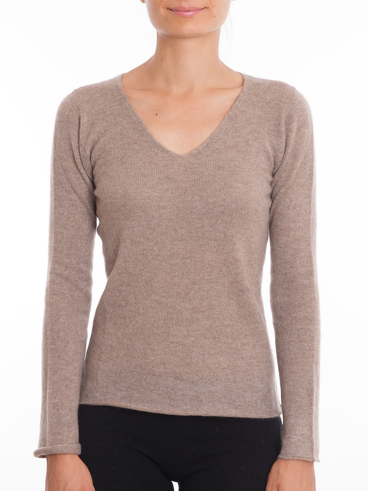 Mink Women's 100% Cashmere V-Neck