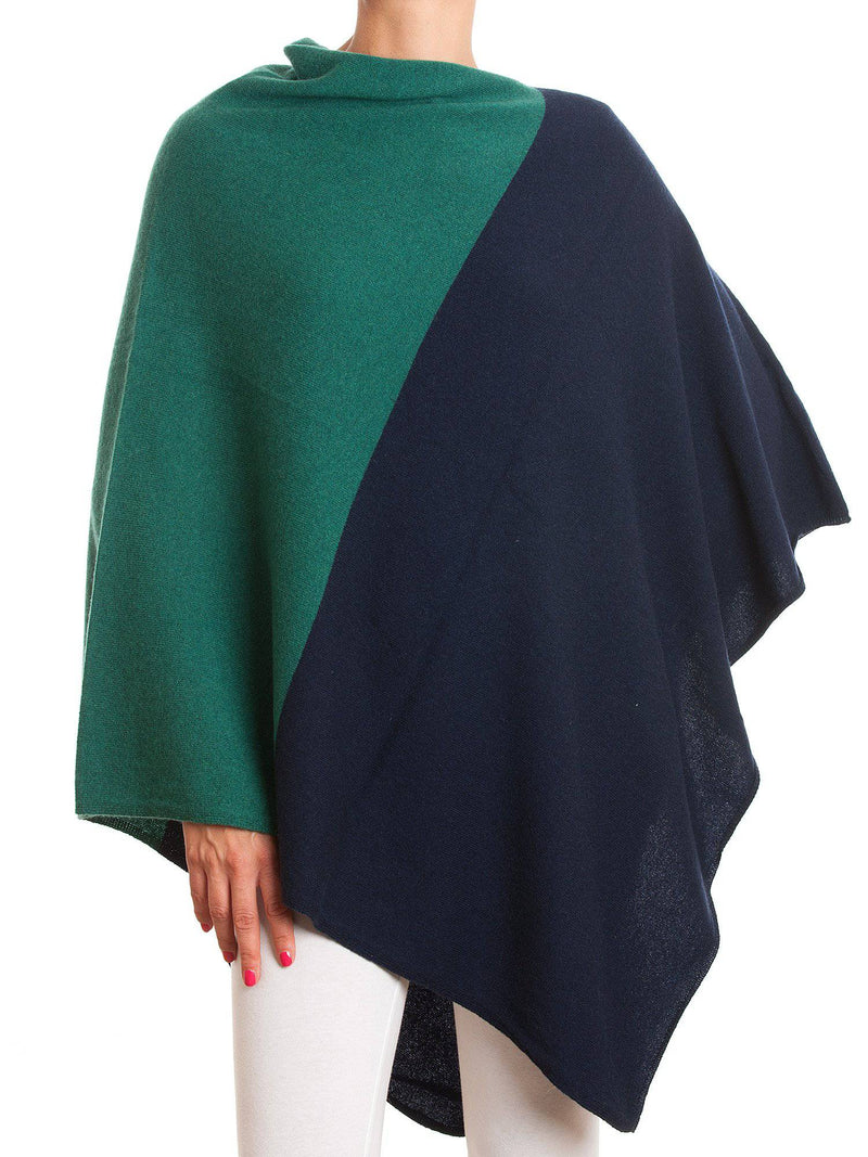 Bicolor Poncho 100% Cashmere | Dalle Piane Cashmere