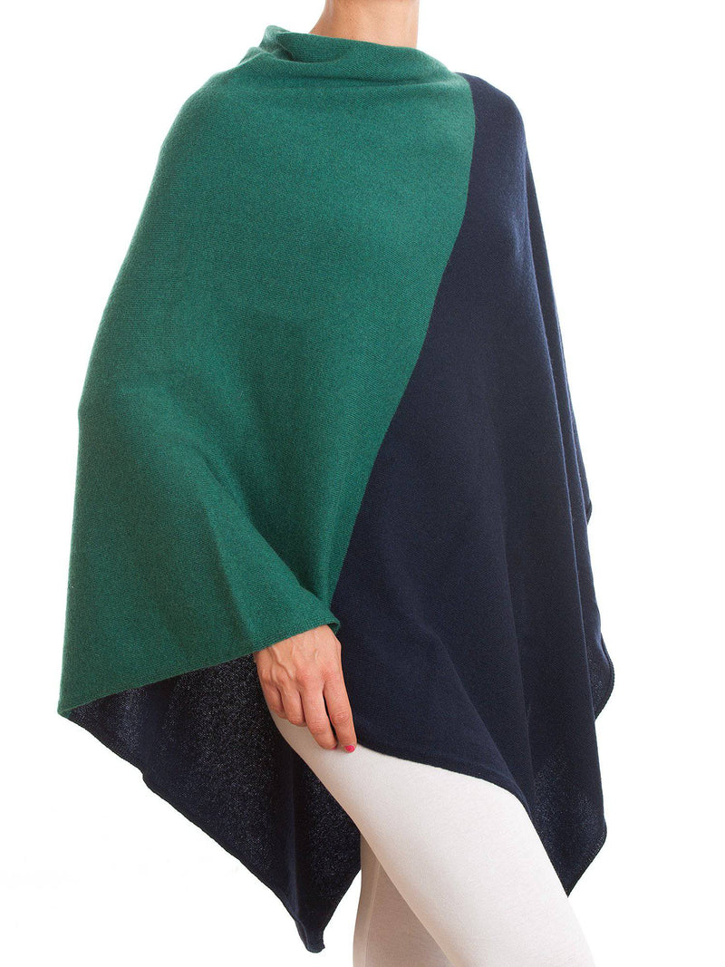 Bicolor Poncho 100% Cashmere | Dalle Piane Cashmere