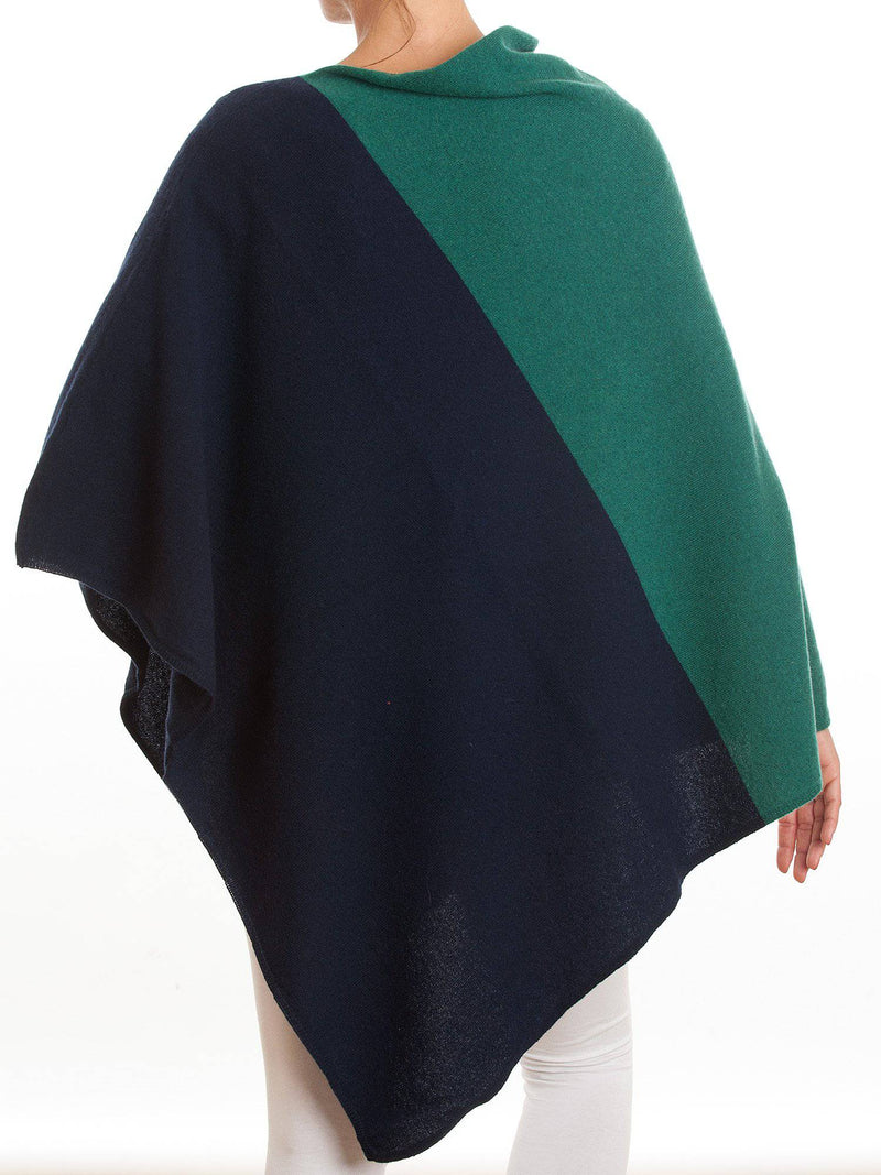 Bicolor Poncho 100% Cashmere | Dalle Piane Cashmere