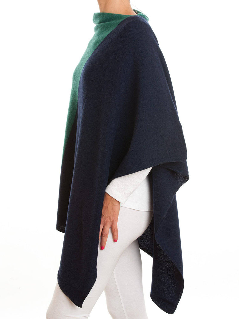 Bicolor Poncho 100% Cashmere | Dalle Piane Cashmere