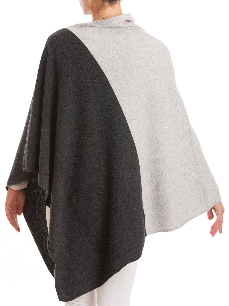 Bicolor Poncho 100% Cashmere | Dalle Piane Cashmere