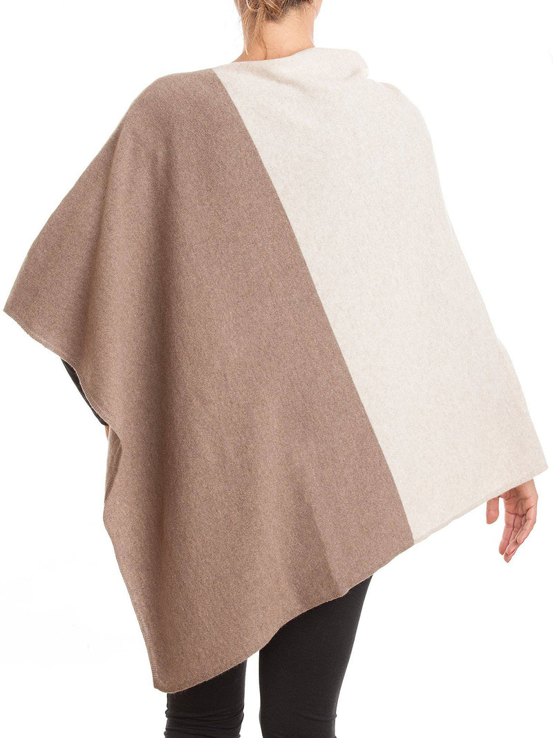 Bicolor Poncho 100% Cashmere | Dalle Piane Cashmere
