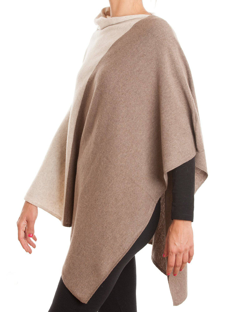 Bicolor Poncho 100% Cashmere | Dalle Piane Cashmere