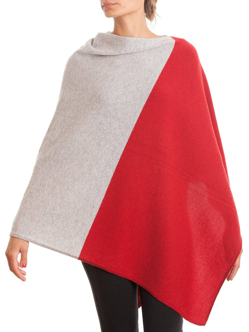 Bicolor Poncho 100% Cashmere | Dalle Piane Cashmere