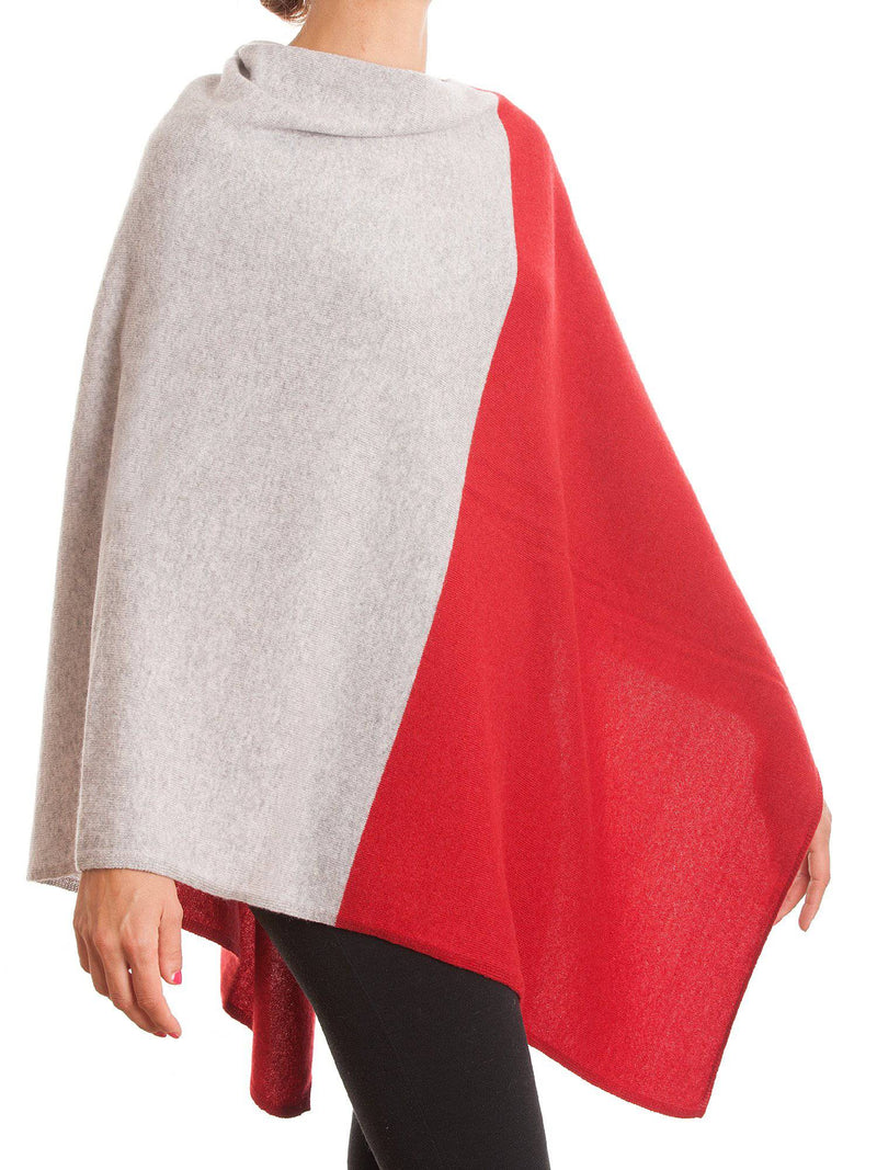Bicolor Poncho 100% Cashmere | Dalle Piane Cashmere