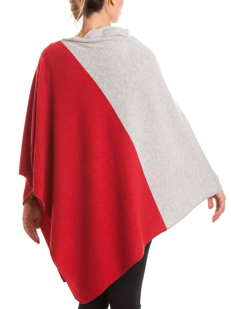 Bicolor Poncho 100% Cashmere | Dalle Piane Cashmere