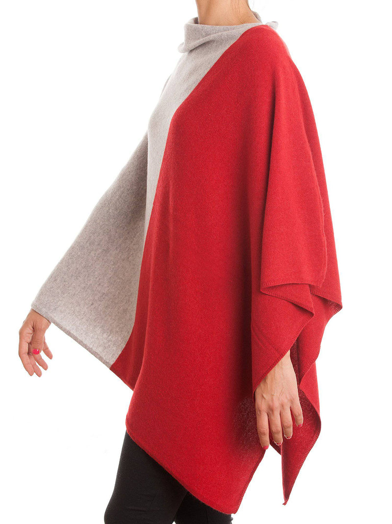 Bicolor Poncho 100% Cashmere | Dalle Piane Cashmere