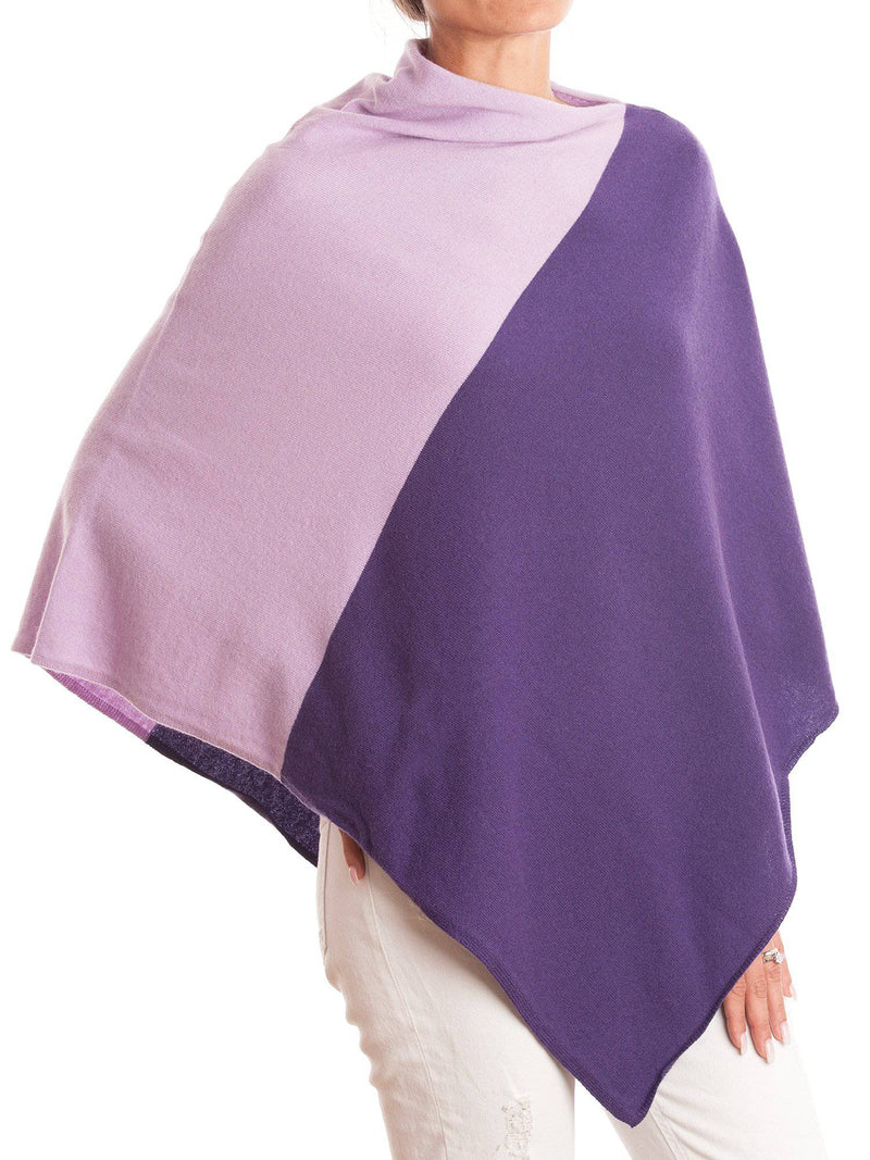 Bicolor Poncho 100% Cashmere | Dalle Piane Cashmere