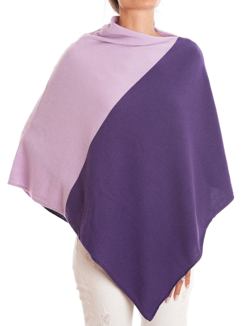 Bicolor Poncho 100% Cashmere | Dalle Piane Cashmere