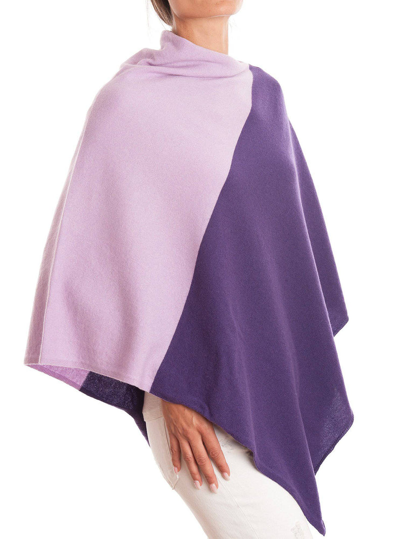 Bicolor Poncho 100% Cashmere | Dalle Piane Cashmere
