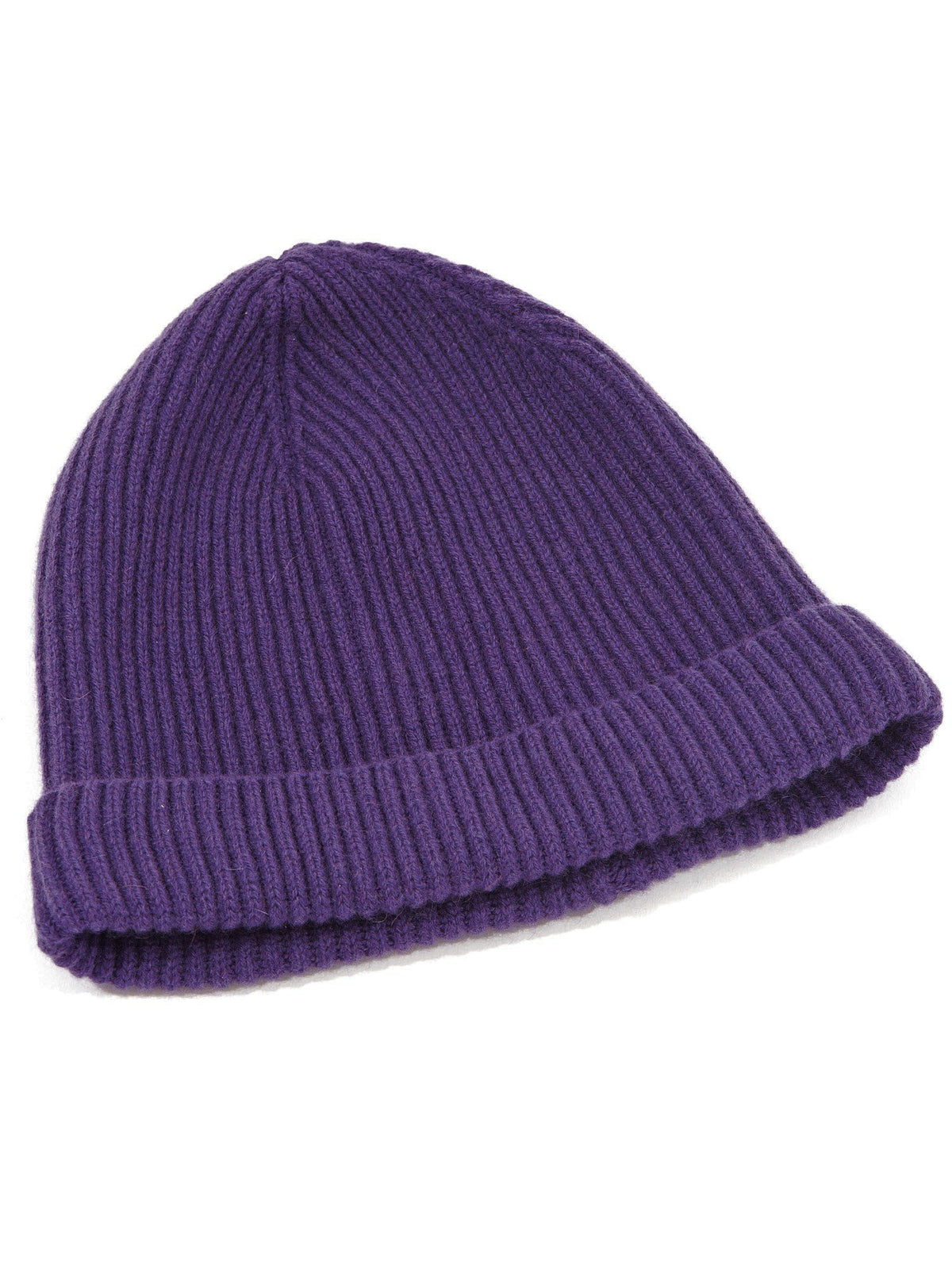 Purple Men's 100% Cashmere Beanie, view 2